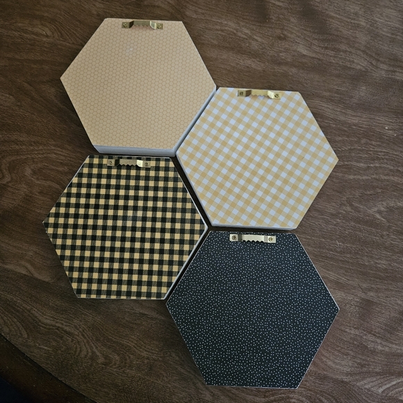 Bee-Themed Hexagonal Wall Art Set Handcrafted - Picture 5 of 10